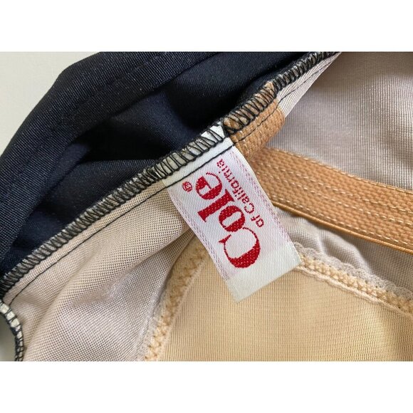 Vintage Cole Of California 40s 50s Retro One Piece Swimsuit Size 10 Black Red - Picture 3 of 16